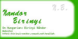 nandor birinyi business card